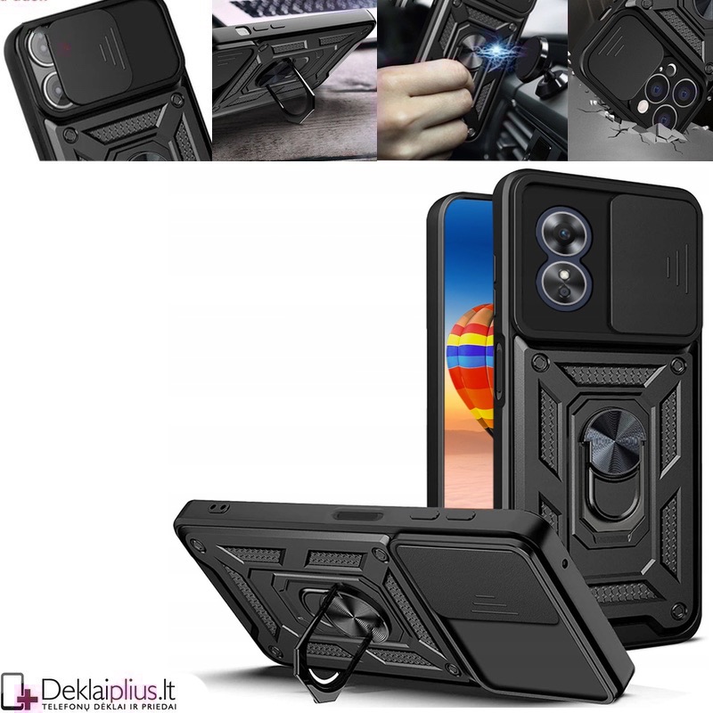 5in1 smūgiams atsparus dėklas su žiedu ir kameros apsauga (Oppo A17) 5in1 smūgiams atsparus dėklas su žiedu ir kameros apsauga (Oppo A17)